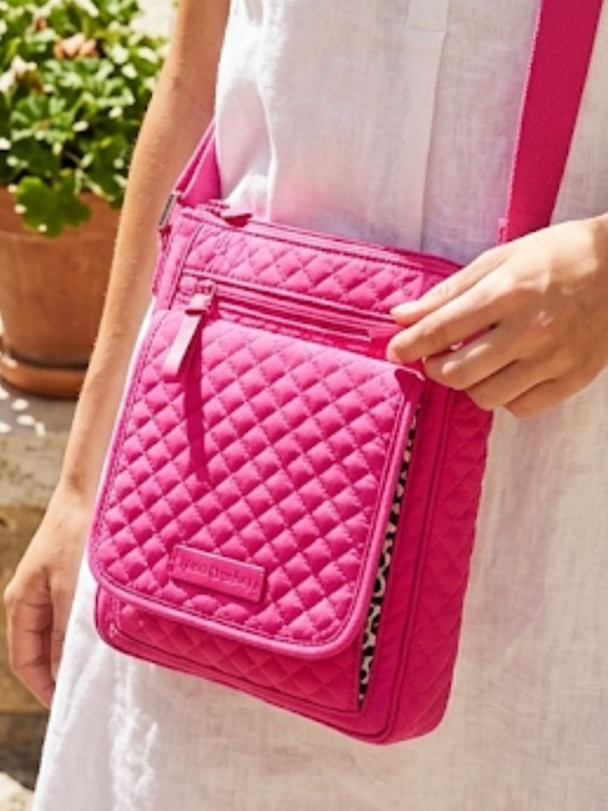 Vera Bradley Handbags - Vera Bradley Pink Quilted Crossbody Bag Barbie Pink Bag Vera Bradley Crossbody